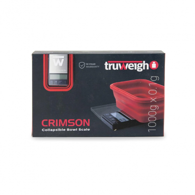 Truweigh Crimson Collapsible Bowl Scale - 1000g X 0.1g - Black / Red Bowl