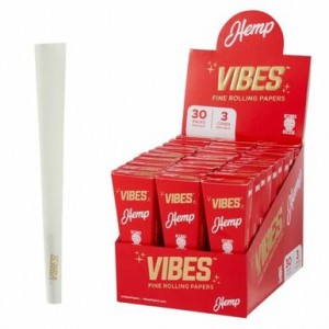 Vibes Hemp Cone King Size (Pack of 3) 30CT-RED (MSRP $109.99)