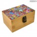 All-in-one wooden rolling and storage box with compartments and integrated tray