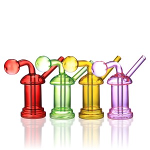 Clover Glass - 4.5" Mini Cyclindrical Shape Oil Burner - [YG-766]