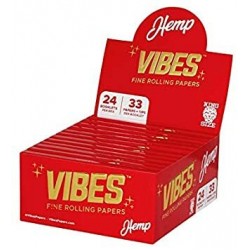 Vibes Hemp 1.25+Tips Paper-24CT (RED) 