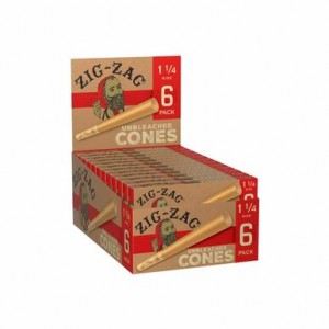 Zig Zag Paper Unbleached Cone 1 1/4 24ct [ZZC125UNB] 