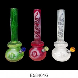 12" Striped Double Bubble Soft Glass - Glass On Glass [E58401G]