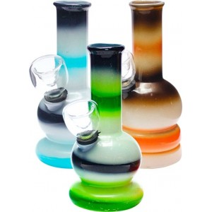 5'' Assorted Colors Glass On Rubber Water Pipe [XWP5]