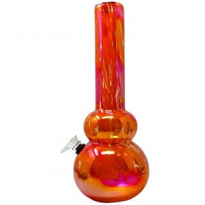 12" Gilded Soft Glass Water Pipe - GOR [A0114]