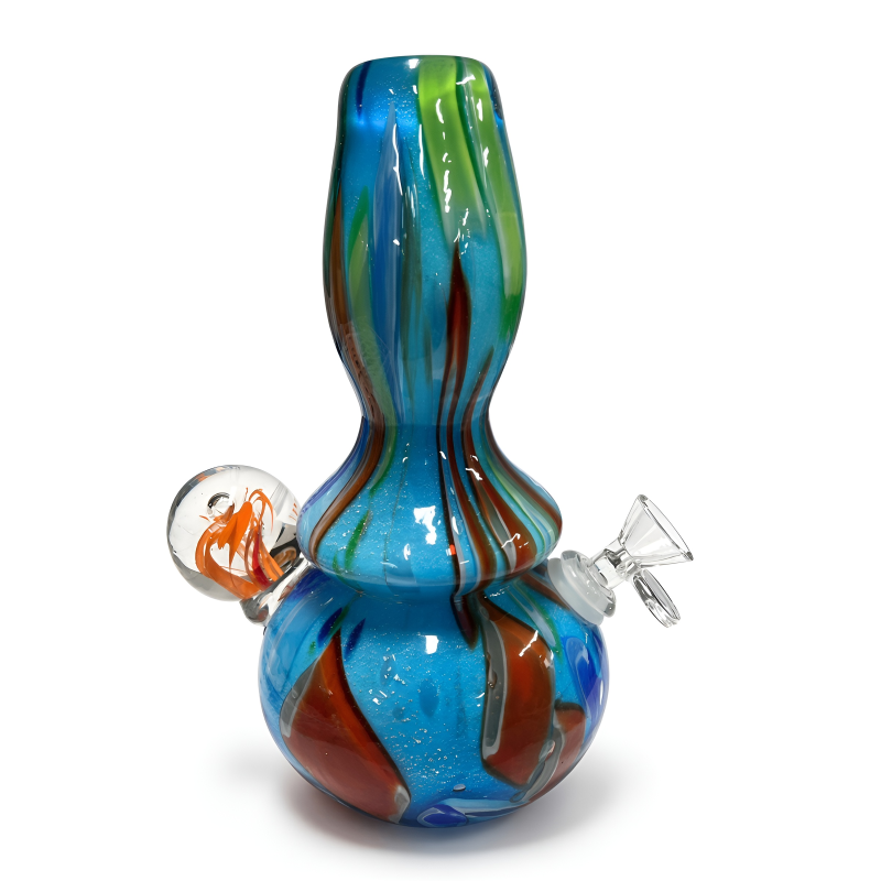 9" Melting Bell/ W Ball Soft Glass Water Pipe - Glass On Glass [B5803G]