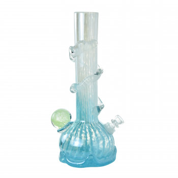 12" Bubble Ball Soft Glass Water Pipe - Glow In The Dark