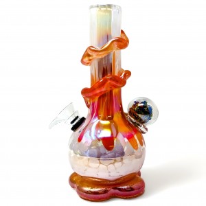 8" CLOWN W/FLOWER BASE & RUFFLE WRAP Soft Glass - GOR [B58304]