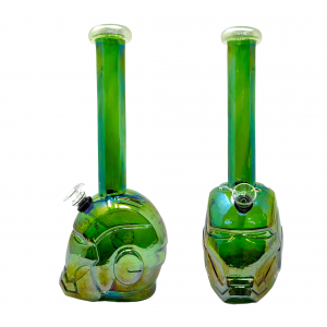12" I Man Head Soft Glass Water Pipe - Glass On Rubber [E1120]