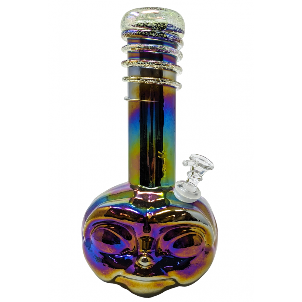 11.5" Alien Face Soft Glass Water Pipe - GOG [E1121G]