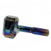 14" Rainbow Hammer Soft Glass Water Pipe - Glass On Glass [E1122G]