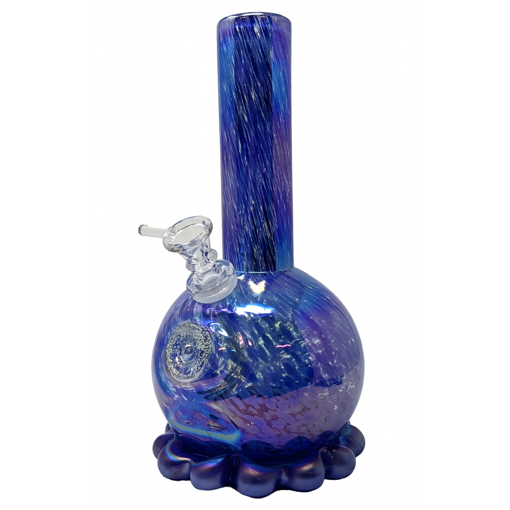 10" Octopus w/ Glow in Dark Side Eyes Soft Glass Water Pipe - GOG [E1128G]