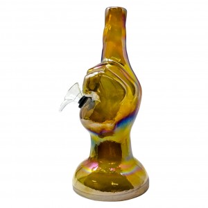 8" Middle Finger Soft Glass Water Pipe Glass On Rubber [E1150]