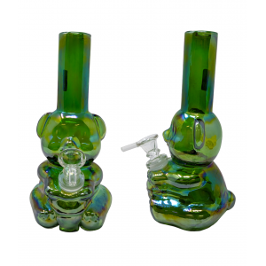 8" Teddy Bear Soft Glass Water Pipe - Glass On Glass [E1171G]