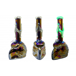 10" Glow In The Dark Eagle Soft Glass Water Pipe - Glass On Rubber [E1185]