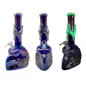 10" Glow In The Dark Eagle Soft Glass Water Pipe - Glass On Glass [E1185G]