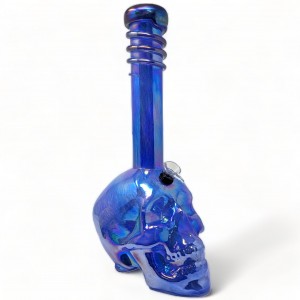 14" Color Changing Skull Soft Glass Water Pipe GOR [E1187]