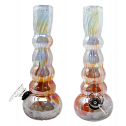 8" Multi Bubble Color Traveling Soft Glass Water Pipe - Glass On Rubber [E58008]