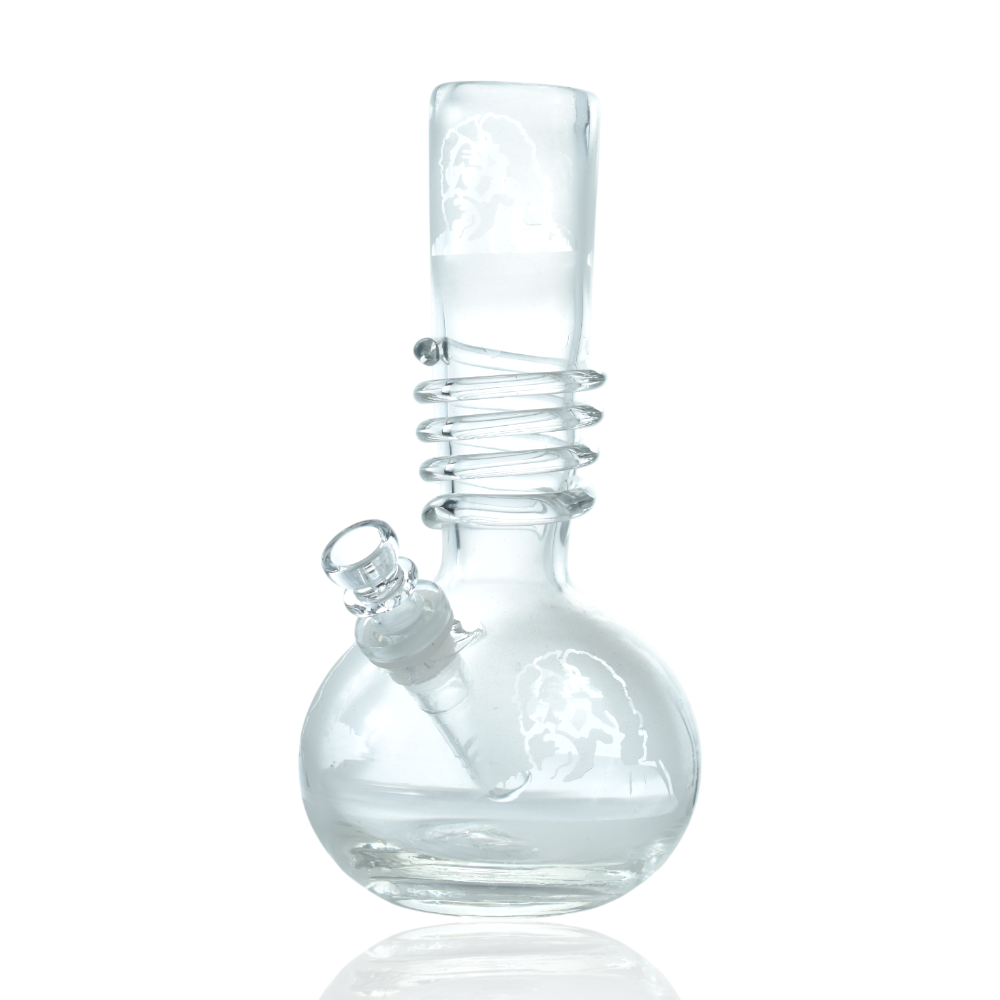9 inch Frosted Bubble Soft Glass Water Pipe with Glass on Glass Joint