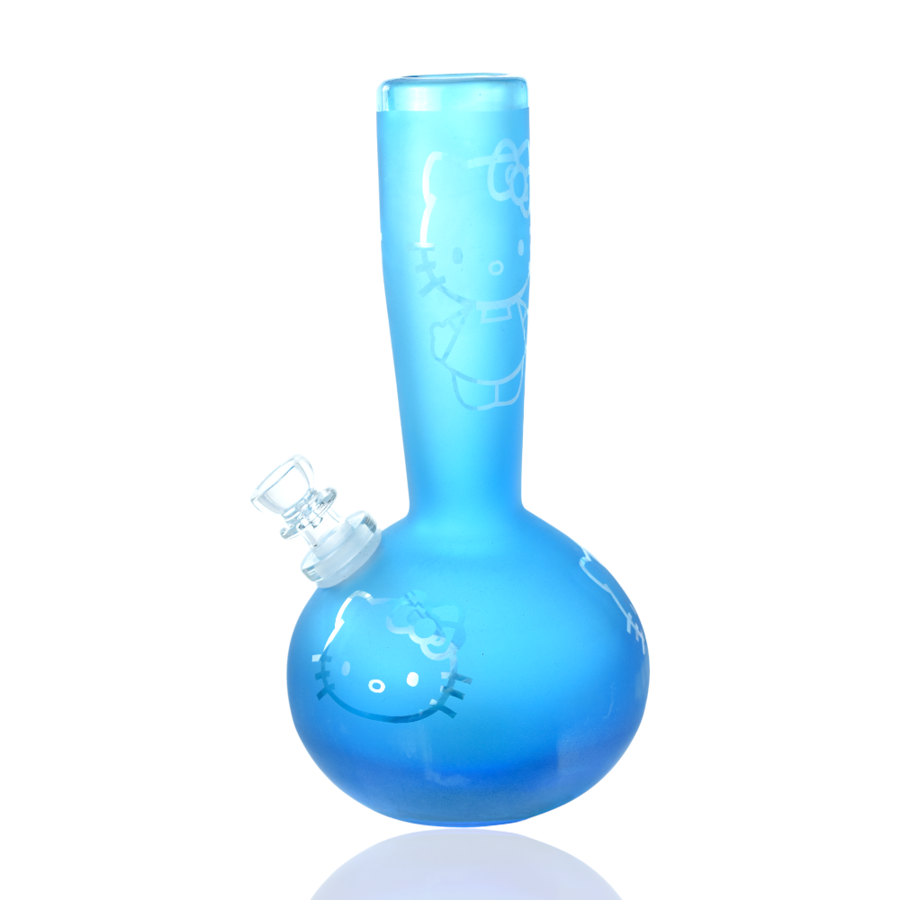 9 inch Frosted HK Soft Glass Water Pipe with Glass on Glass Joint