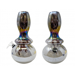 9" Melting Bell Color Streak Soft Glass Water Pipe - Glass On Rubber [E5803]