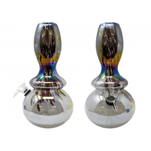 9" Melting Bell Color Streak Soft Glass Water Pipe - Glass On Rubber [E5803]