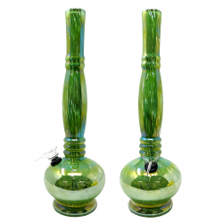 13" Ribbed Bottle Soft Glass Water Pipe - Glass On Rubber [E58042]