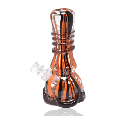7" Bubble Base Soft Glass Water Pipe - Glass On Glass