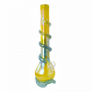 16 inch color swirl tripod soft glass water pipe glass on glass