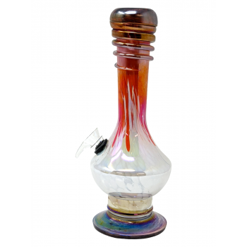 10" Lifted Curve Base Art Fade Soft Glass Water Pipe - Glass On Rubber [E58194-2]