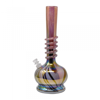 14" Flat Belly With Wrap Soft Glass Water Pipe – Glass On Glass