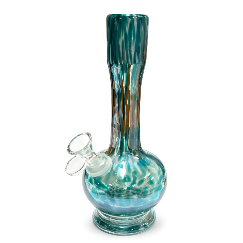 9'' Round Flask Soft Glass Water Pipe - Glass On Glass [E58309-1G]