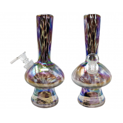 8" Flying Saucer Soft Glass Water Pipe - Glass On Glass [E58321G]