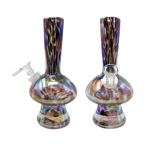 8" Flying Saucer Soft Glass Water Pipe - Glass On Glass [E58321G]