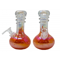 6" Mini Apple Bottom Dual Color Climbing Soft Glass Water Pipe - Glass On Glass [E58330G]