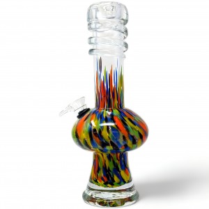 10.5" Tri-Color Lifted UFO with Hat Soft Glass Water Pipe - GOR [E583702]