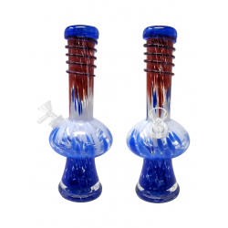 10.5" Tri-Color Lifted UFO with Hat Soft Glass Water Pipe - Glass On Glass [E583702G]