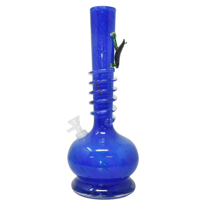 8" Flat Belly w/ Frog Soft Glass Water Pipe – Glass on Glass