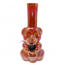 6" Seated Teddy Bear Soft Glass Water Pipe - Glass On Rubber [E1170]