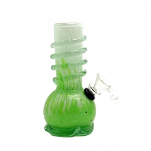 6" Mini Wave Base with Ring Grip Soft Glass Water Pipe - Glass On Rubber [MA-0602]