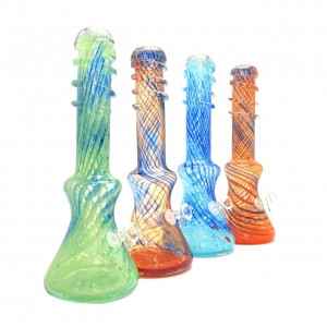 14" Pinched Base Twisted Tip Soft Glass - Glass On Rubber [MA-1407-A] 