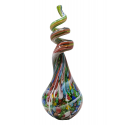 13" Teardrop Swirl Mouthpiece Soft Glass Water Pipe - Glass On Glass [HO4GOG]