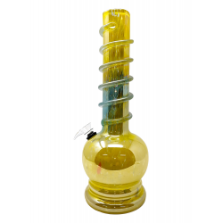 13" Lifted Ball Bottom Center Color Fade Soft Glass Water Pipe - Glass On Rubber [J21399]