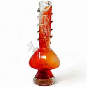 12" Mushroom Base Twist Grip Soft Glass- Glass On Glass [JHSGG0029]