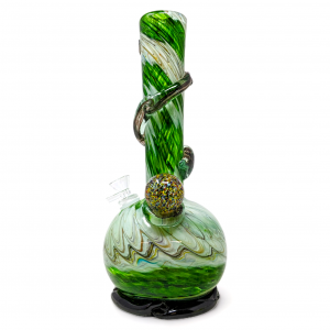 12" Lifted RoundB 2 Bulb Ribbed Grip Soft Glass- Glass On Glass [JHSGG0030]
