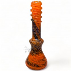 14" Pinched Base Twisted Tip Soft Glass - Glass On Glass [JHSGG0033]