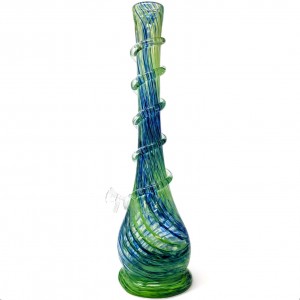 16" Lifted Base Teardrop Twist Grip Soft Glass Large - Glass On Glass [JHSGG0045]