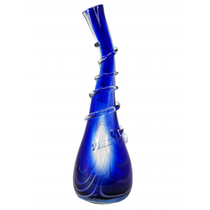 16" Melted Cone Twist Grip Soft Glass Water Pipe - Glass On Glass [MA-1609-G]