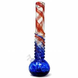 16" RoundB Ribbed Neck Soft Glass- Glass On Glass [JHSGG0049]