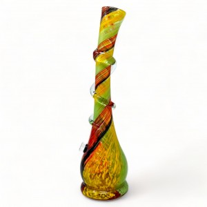 16" Lifted Base Teardrop Twist Grip Soft Glass Large Glass On Rubber [MA-1608A]